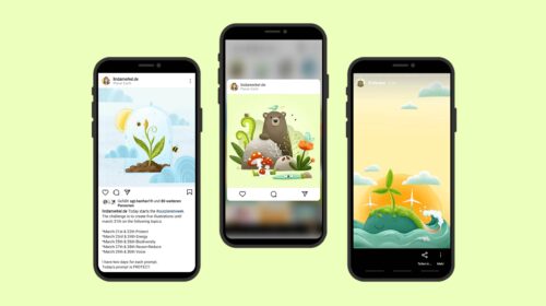 Illustrations for trees instagram phone screens
