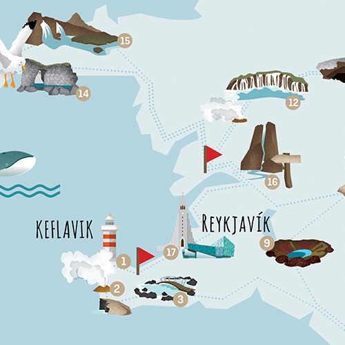 Map of Island, Islandkarte